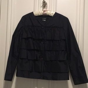 Chic J.Crew Silk Navy Jacket